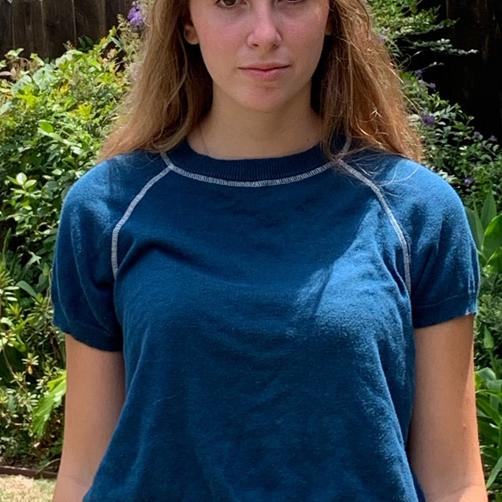 Urban outfitters blue baseball blouse